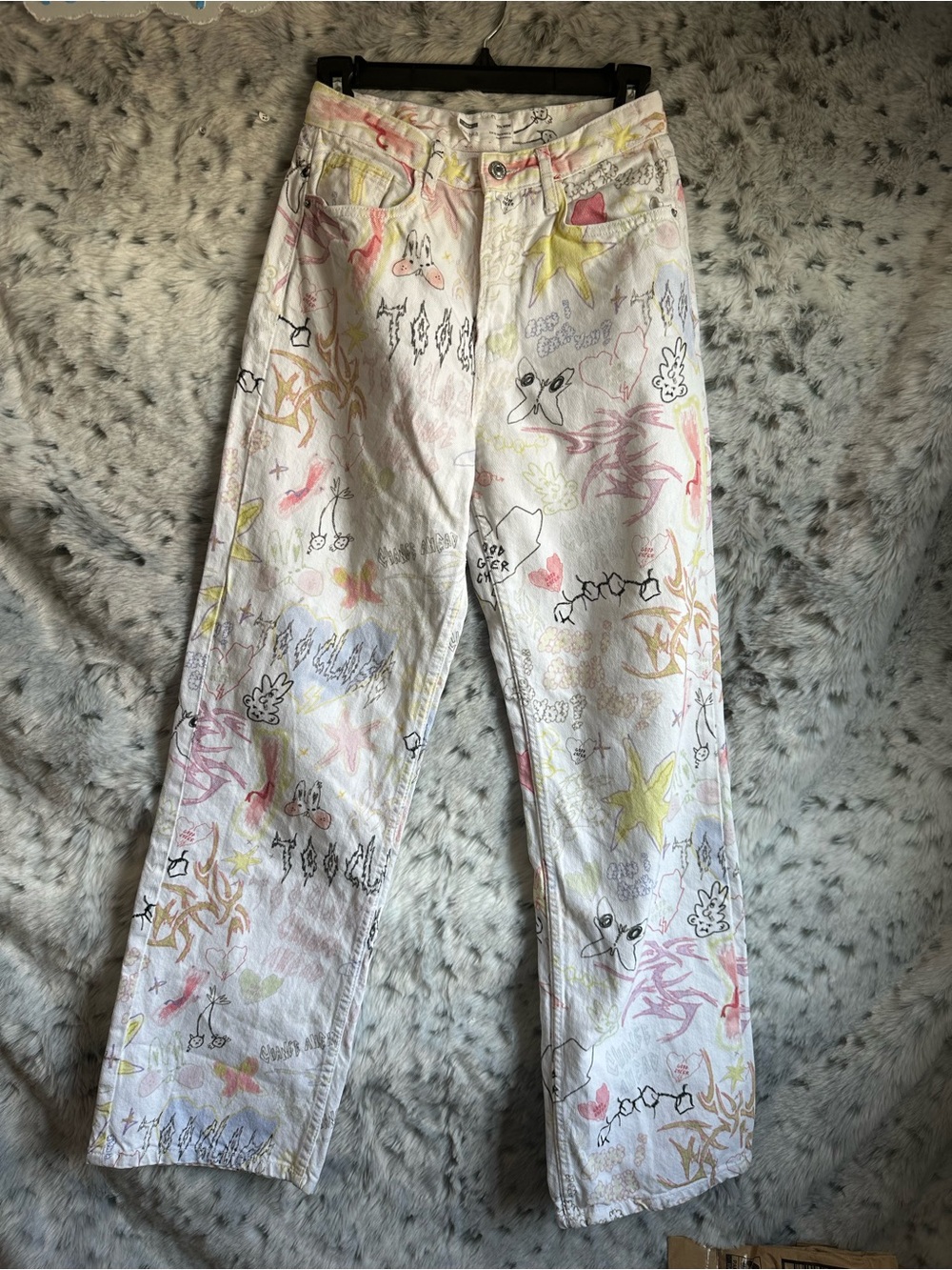 591. Bershka 90s wide denim sz 4 Euc